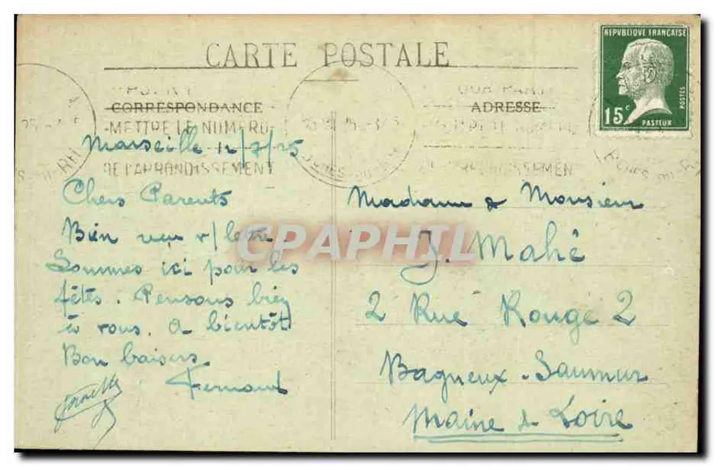 Marselha - Farol da Désirade - E. L. - 153 bis - Verso