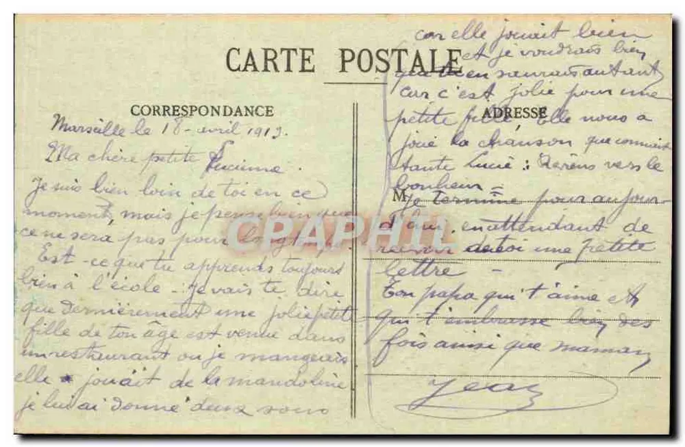 Marselha - A Corniche, Anse do Profeta - ÉL. n°117 - Verso