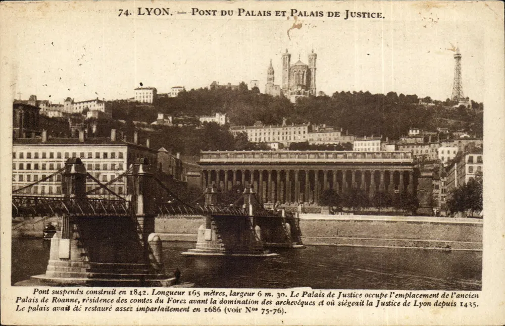 LYON — Pont du Palais und Palais de Justice — X. Goutagny, Verlag N° 74 - Vorderseite