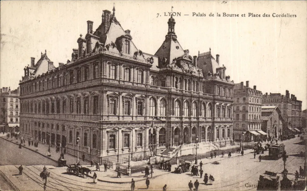 LYON — Palais de la Bourse und Place des Cordeliers — Carrière, Verlag Lyon - Vorderseite