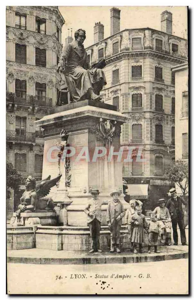 LYON - Statua Ampère'a - G. B. - Awers
