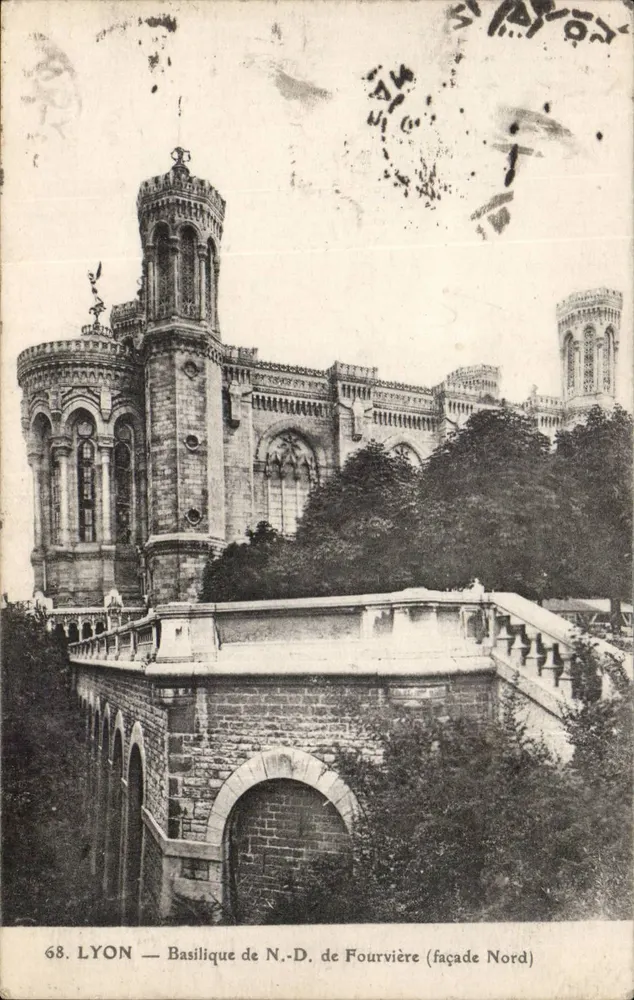 LYON — Basílica N.-D. de Fourvière (fachada Norte) — S.A. Lyon, n°68 - Frente