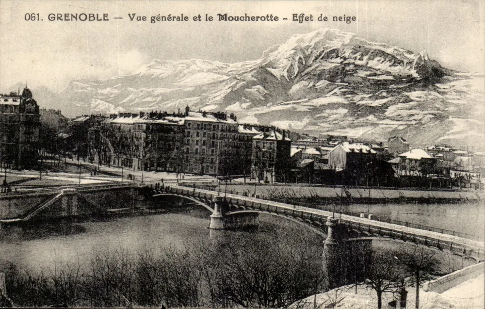 Grenoble — Allgemeiner Blick und der Moucherotte — Schneeeffekt - Vorderseite