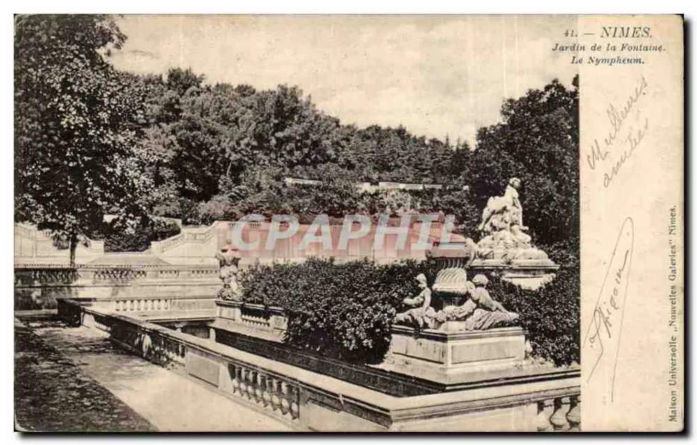 Nîmes. Jardin de la Fontaine. Le Nymphéum — Verlag: Maison Universelle, Nouvelles Galeries, Nîmes. N° 41. - Vorderseite