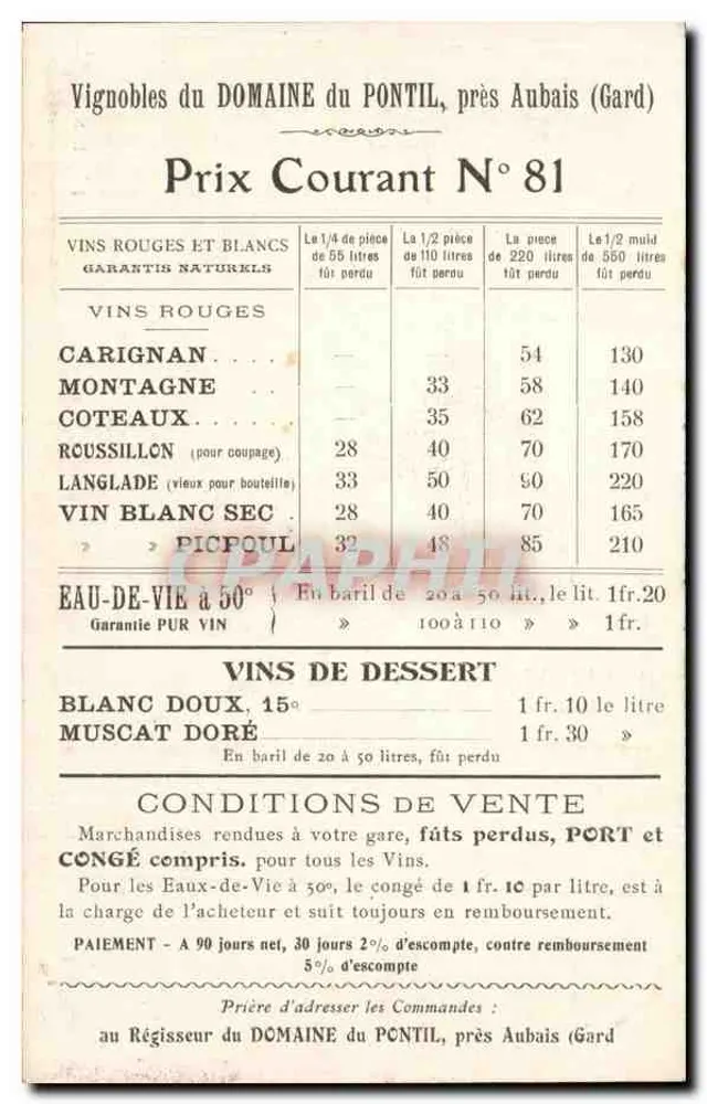 NIMES — A Maison Carrée — Editor não identificado, número de série não visível - Verso