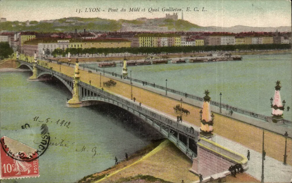 LYON - Ponte do Meio e Quai Gailleton — E. C. L. n°13 - Frente