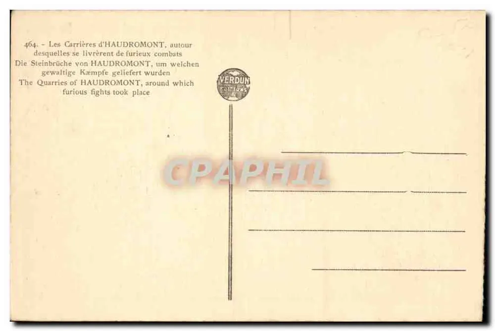 Carreiras de Haudromont — Verdun — Éditions Verdun - Verso