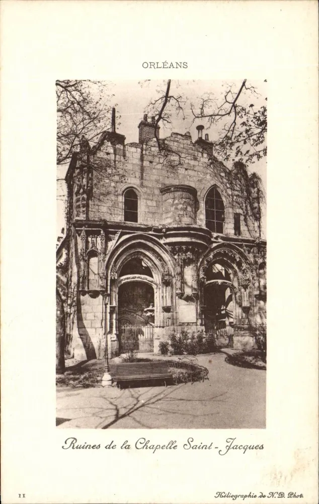Ruínas da Capela Saint-Jacques — Orléans — Héliographie de N.D. Phot - Frente