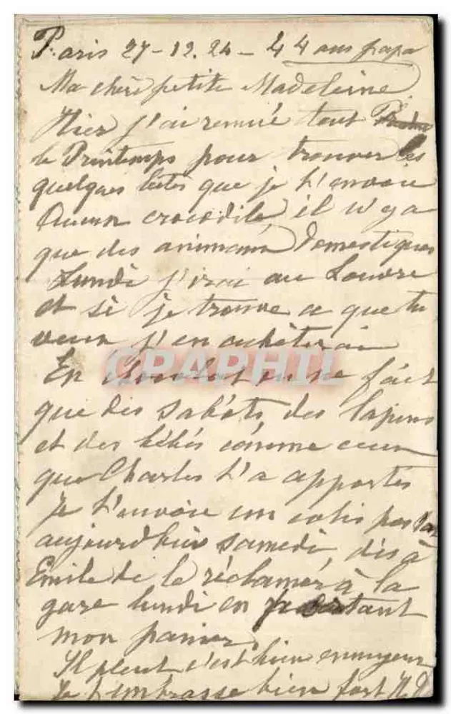 Zwei Kinder — Neujahr — DÉDÉ PARIS 677 - Rückseite
