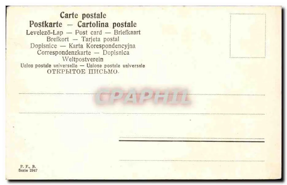 Kind und Kraniche — Fotostudio — P.F., B. n° 2047 - Rückseite