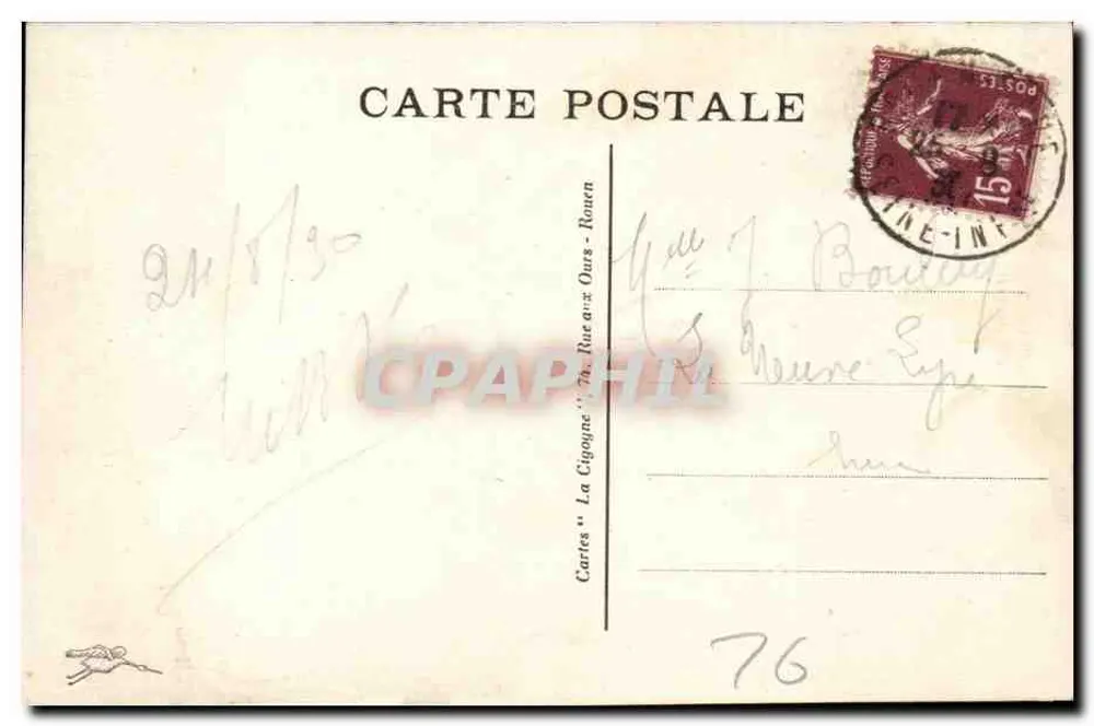 Monumento de Joana d'Arc — Arredores de Rouen — Bonsecours — n° 1607 - Verso