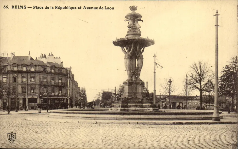 Reims — Place de la République und Avenue de Laon — Verleger 'La Petite Vitesse' - Vorderseite