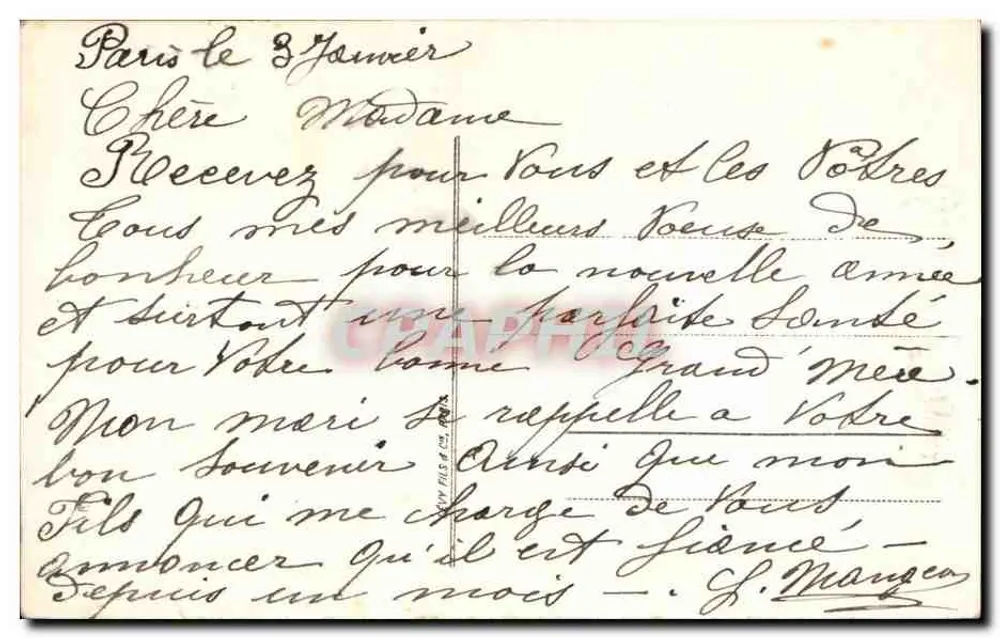 Büschel von Violets und Mimosen — Frohe Neujahr — LL 45 - Rückseite