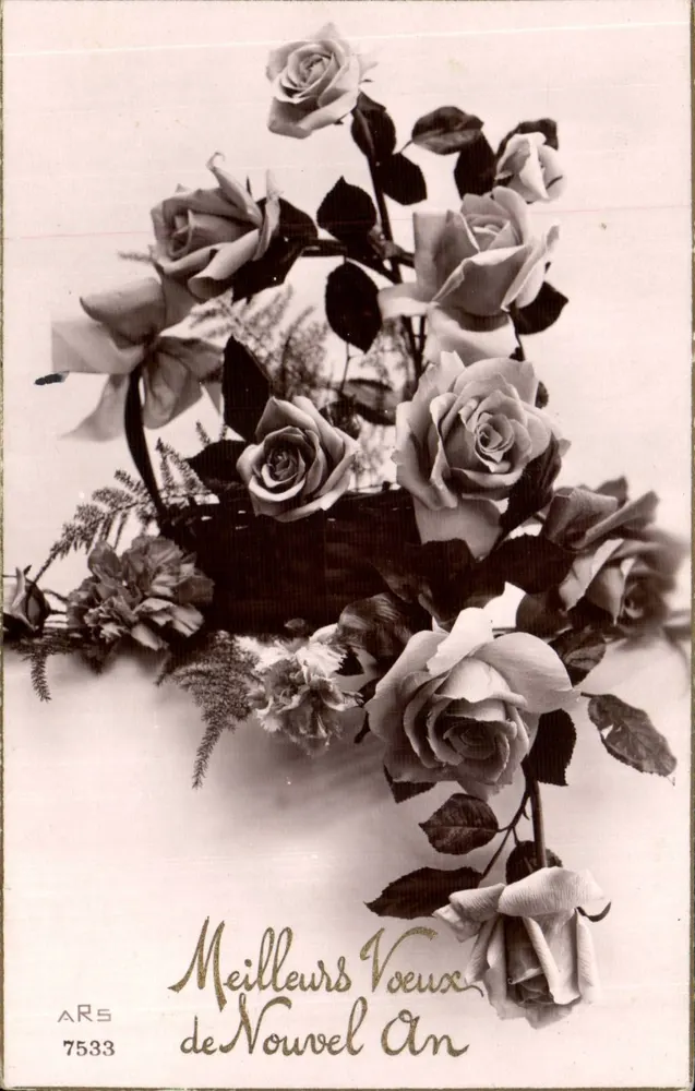 Blumenstrauß aus Rosen — Beste Neujahrsgrüße — ARS 7533 - Vorderseite