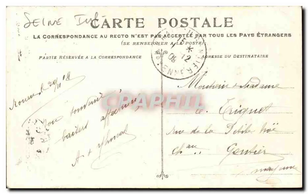 Rouen - Die Große Uhr. Details des Zifferblatts — C.N. n°366 - Rückseite