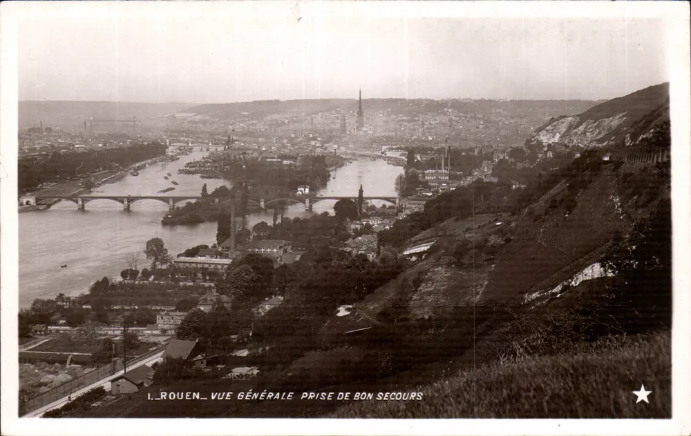 Rouen — Vista geral tirada de Bonsecours — Editor Étollé, Paris - Frente