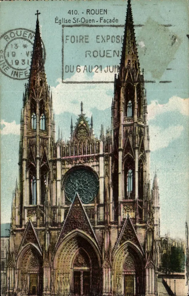 Rouen - Kerk van Sint Ouen - Gezicht — n°410 — onbekende uitgever - Voorkant