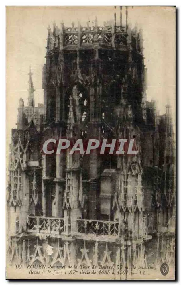 Rouen — Gipfel der Butter-Turm, 15. Jahrhundert — L.L. n°60 - Vorderseite