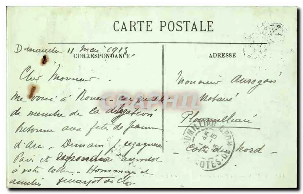 Rouen — Place Carnot — Pont Boieldieu und die Kathedrale — LL. — Nr. 142 - Rückseite