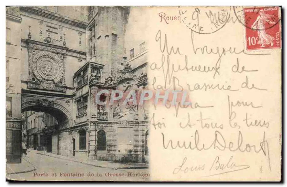 Tor und Fontäne der Grosse-Horloge — Rouen — Verleger nicht sichtbar - Vorderseite