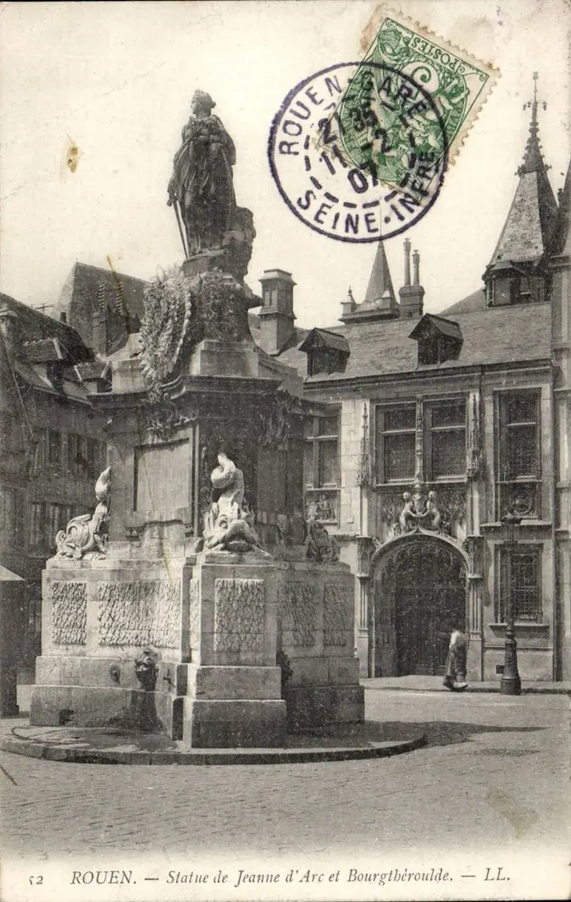 Rouen — Statue der Joan of Arc und Bourgthéroulde — LL. n° 52 - Vorderseite