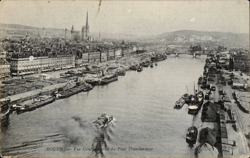 Rouen — Allgemeiner Blick vom Pont Transbordeur — Camaiieu 73 - Vorderseite