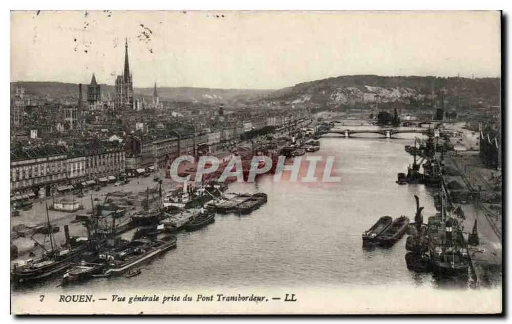Rouen — Allgemeiner Blick vom Pont Transbordeur — LL - Vorderseite