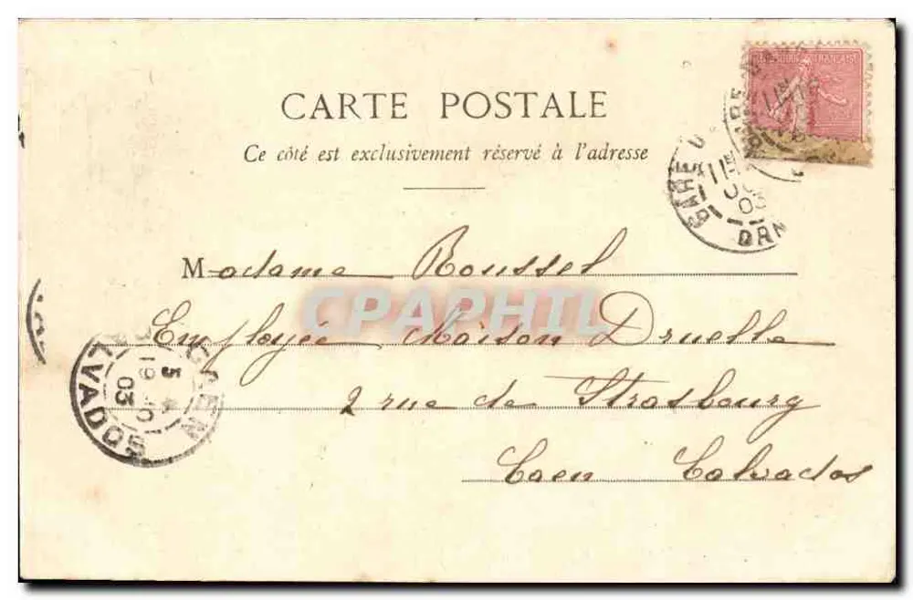 Argentan - Quartel Molitor — soldados em formação — E. Rousseau, Argentan, série D - Verso