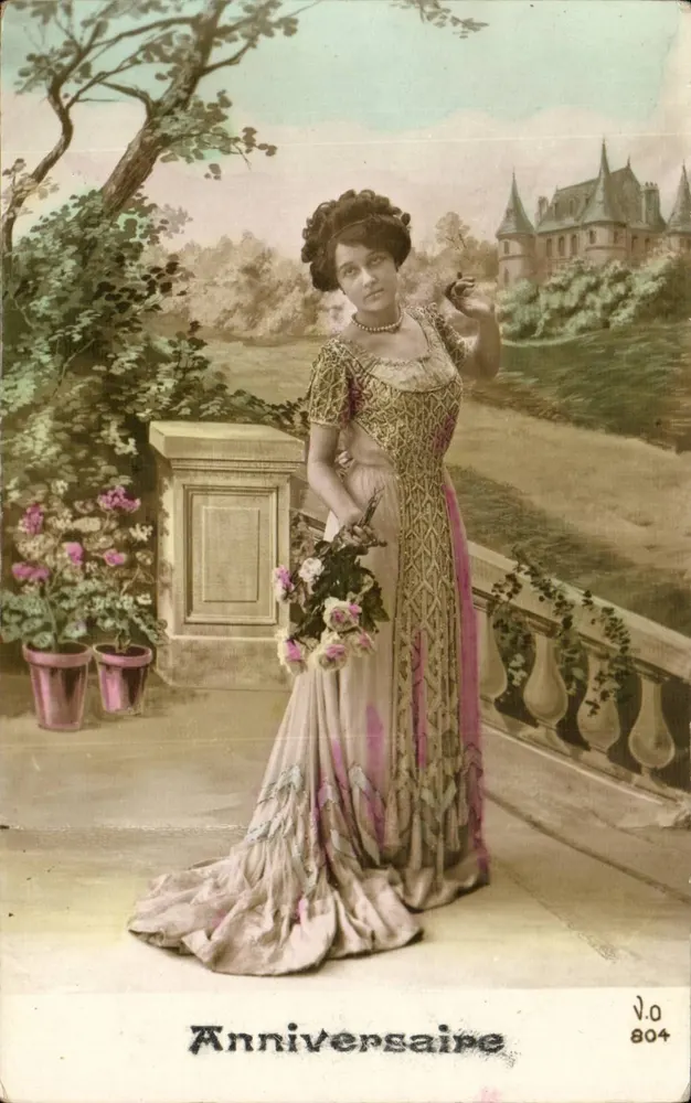 Frau in Abendkleid — Geburtstag — J.O. n° 804 - Vorderseite
