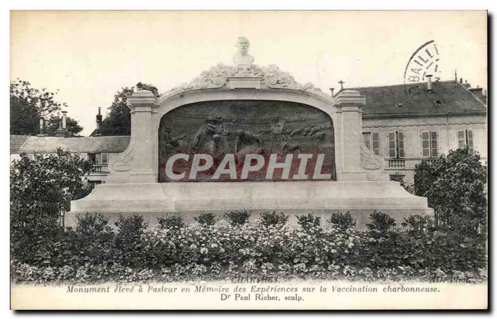 Denkmal für Pasteur in Charpennes — Werk von Dr. Paul Richer — Verlag NDs Phot. - Vorderseite