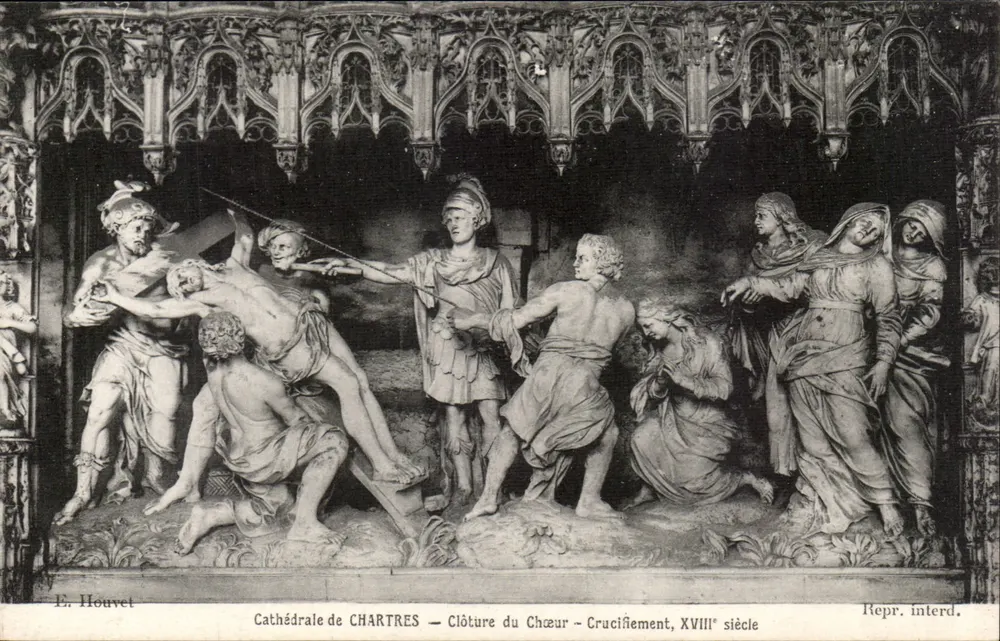 Kathedrale von Chartres — Chorwand — Kreuzigung, 18. Jahrhundert — E. Houvet - Vorderseite