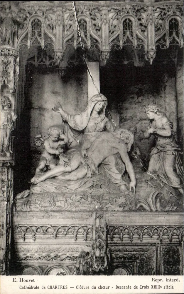 Kathedrale von CHARTRES — Schließung des Chors — Abstieg der Kreuzes — 18. Jahrhundert — E. Houvet - Vorderseite
