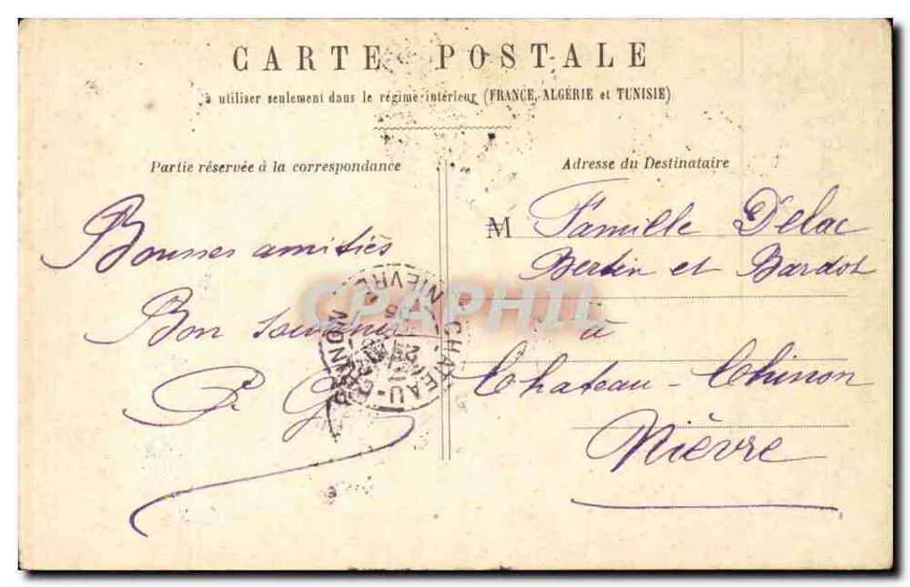 Baby ist gutartig — Baby spielt — H.L. — Paris, 16-08-1909 - Rückseite