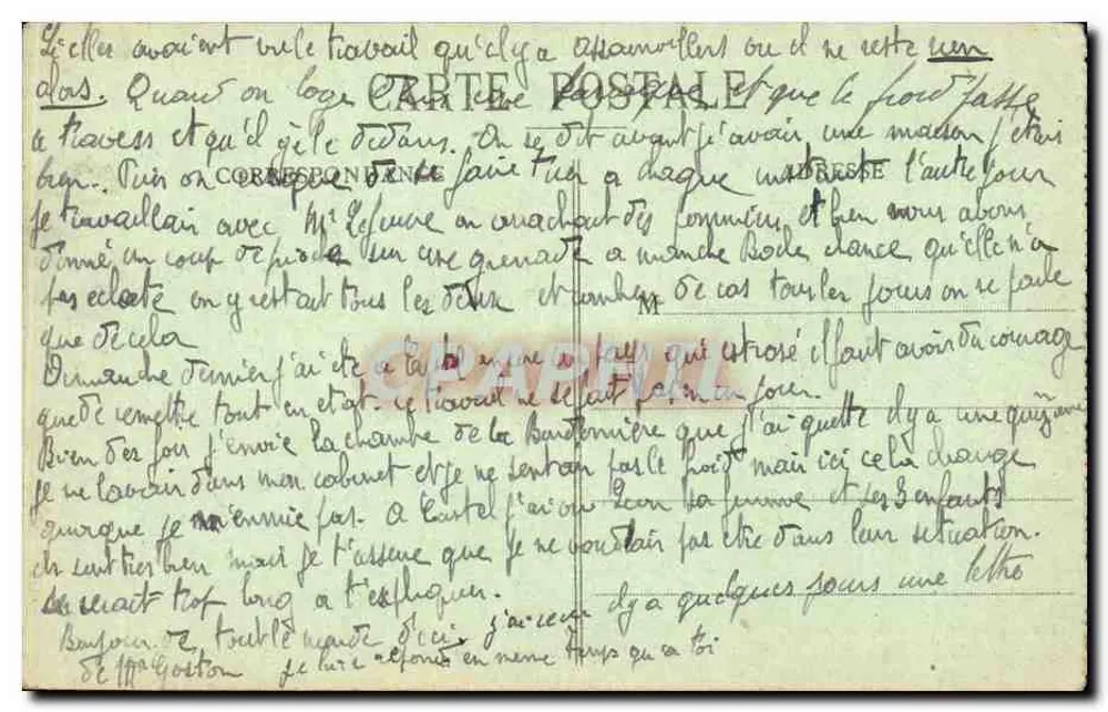 Assainvilliers (Somme) — Estrada de Vaux — devastação após guerra — École du Cinéma, 66, Rue de Bondy, Paris - Verso