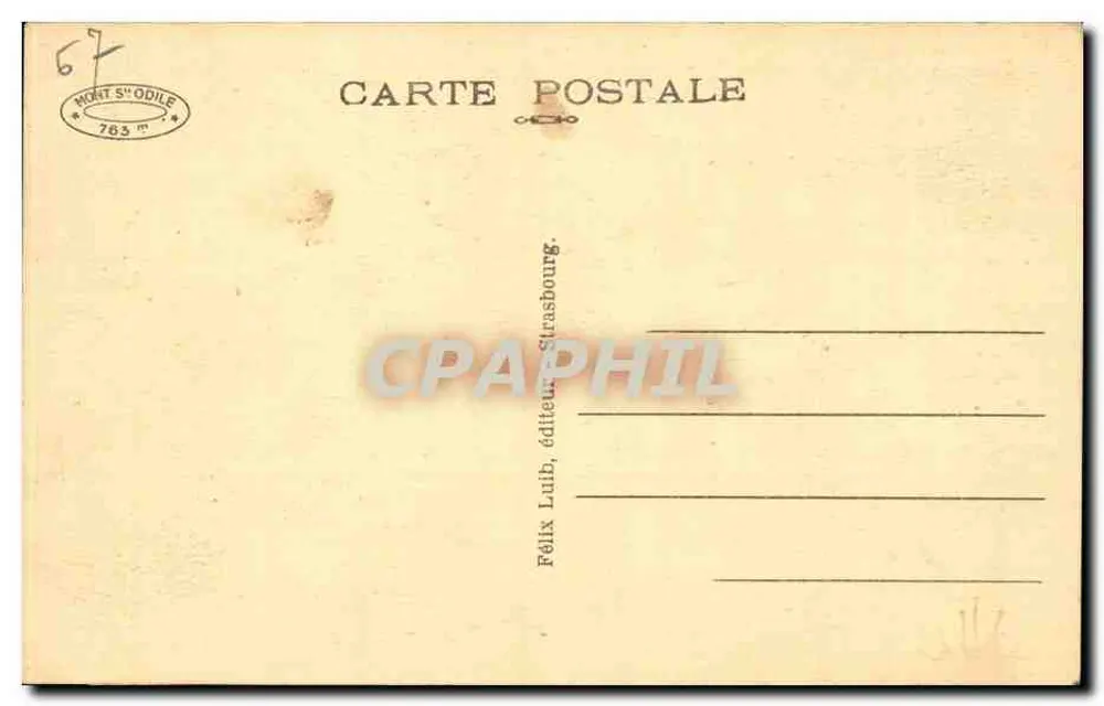 Mont Sainte-Odile — Sous-Bois — Félix Luib, editor Strasbourg - Verso