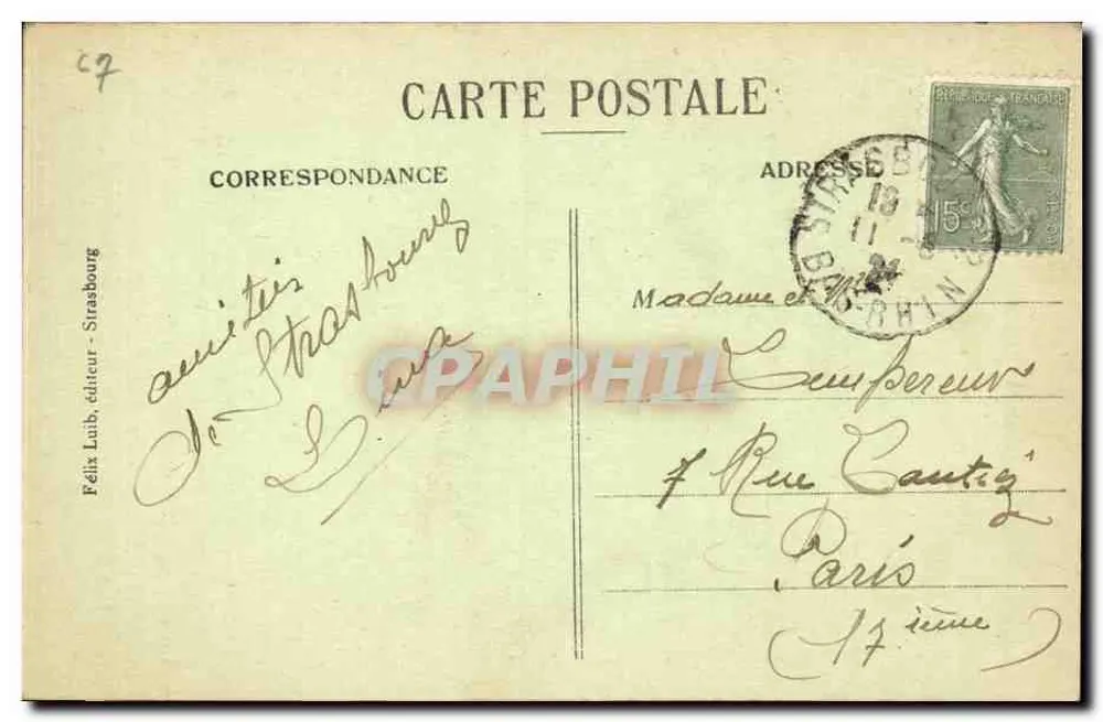 Strasburg — Plac Republiki — Félix Luib, wydawca - Rewers