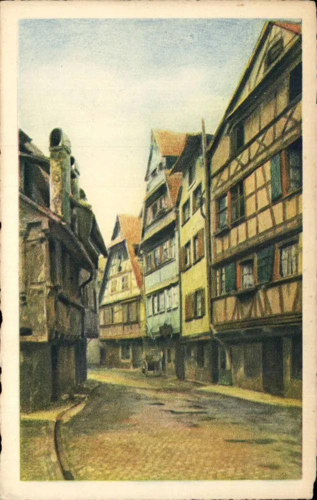 Rua pavimentada com colmats — Strasbourg — editor BRAUN & Cie, Mulhouse-Dornach - Frente