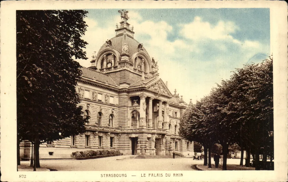 Straßburg — Het Paleis van de Rijn — uitgever Braun & Cie, Straßburg - Voorkant