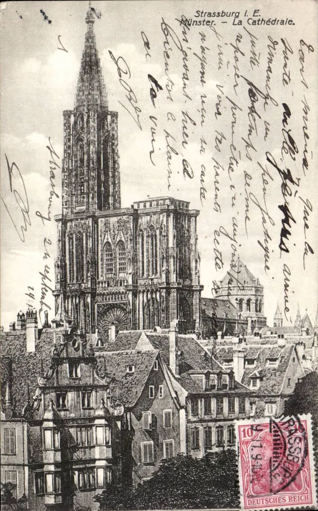 Strasbourg i. E. Münster — A Catedral — Kunstveilas E. Hartmann, n° IX S - Frente