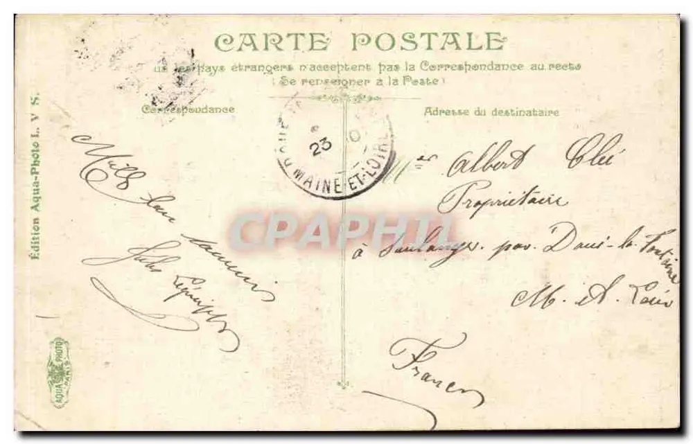 Alger — Ankunft des Transatlantischen Postdampfers — Aqua-Photo-Ausgabe L. V. S. - Rückseite
