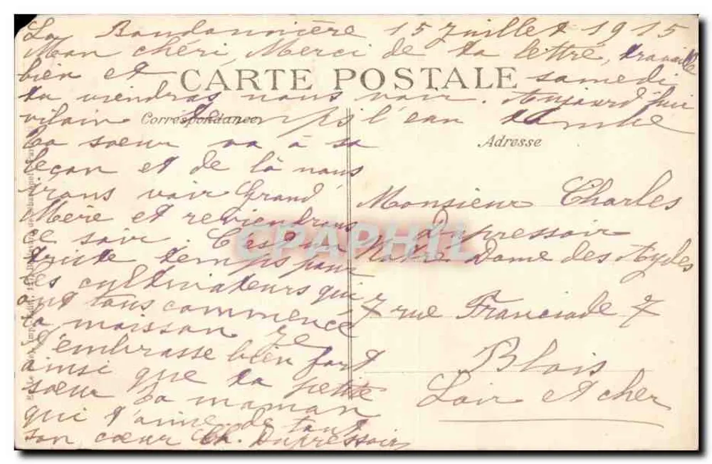 Albert (Somme) — Ein Stück der Stadt nach dem Durchgang der Deutschen — Serie 15 — 1914 - Rückseite