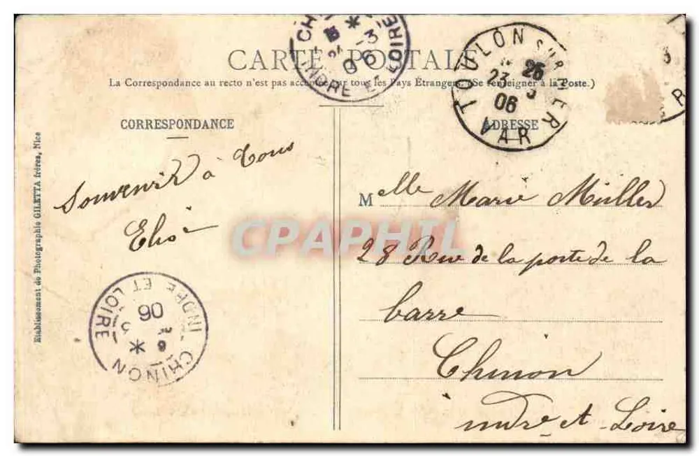 Die "Sarbacane", Torpedoboot — Inspektion an Bord — Edition Giletta, Foto. Nice, Nr. 3233 - Rückseite