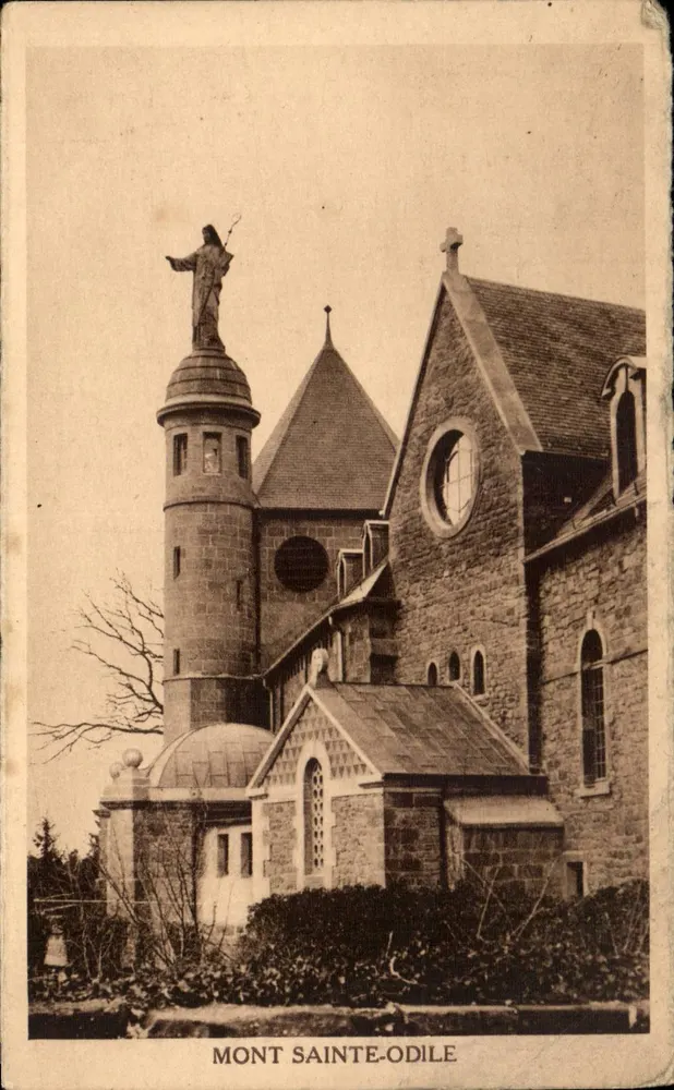 Monte Santa Odile — igreja e estátua de Santa Odile — editor Félix Luth, Strasbourg - Frente