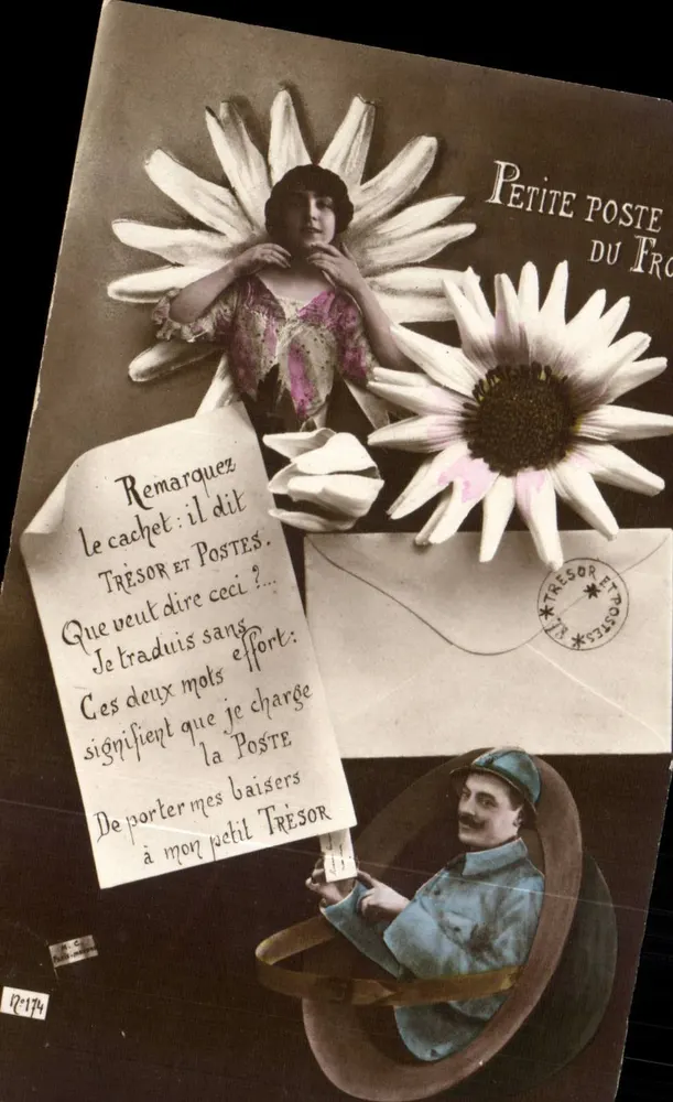 Kleine Post von Fr... — Wortspiel mit 'Schatz und Post' — Verlag TREASURE AND POSTS - Vorderseite