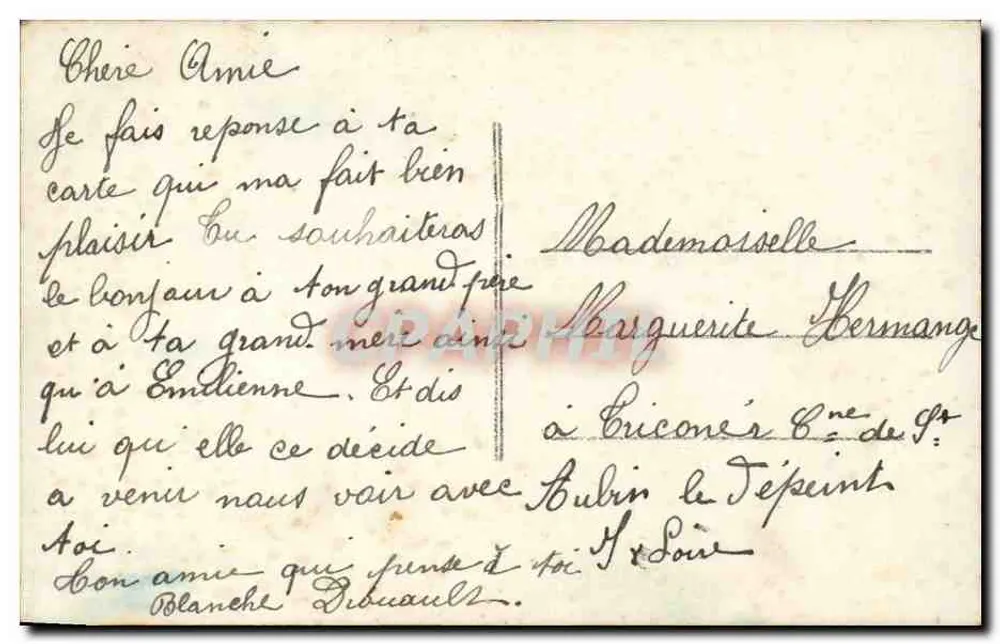 Arranjo de flores em um cesto — Amizade — n° 915 - Verso