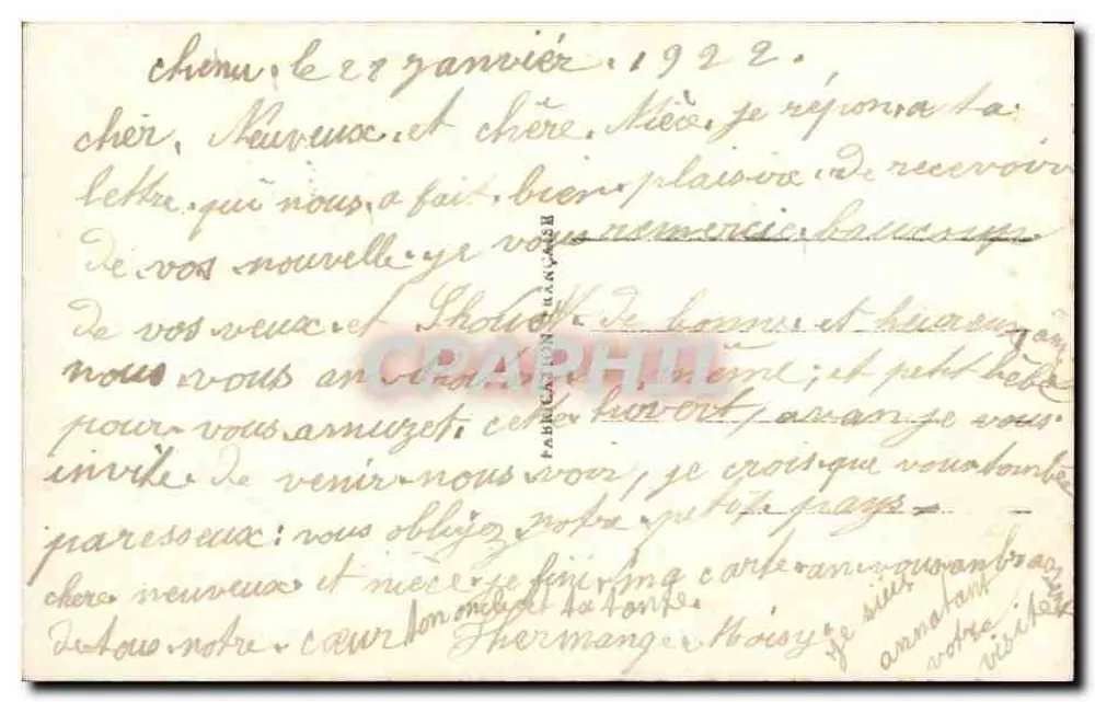 Mädchen am Telefon — Zärtliches Erinnerungsbild — E.P. Paris Nr. 364 - Rückseite