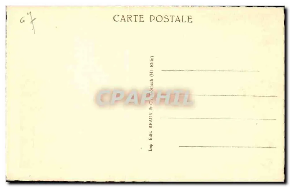 Strasbourg — O Palácio do Reno — editor Braun & Cie, n° 872 - Verso