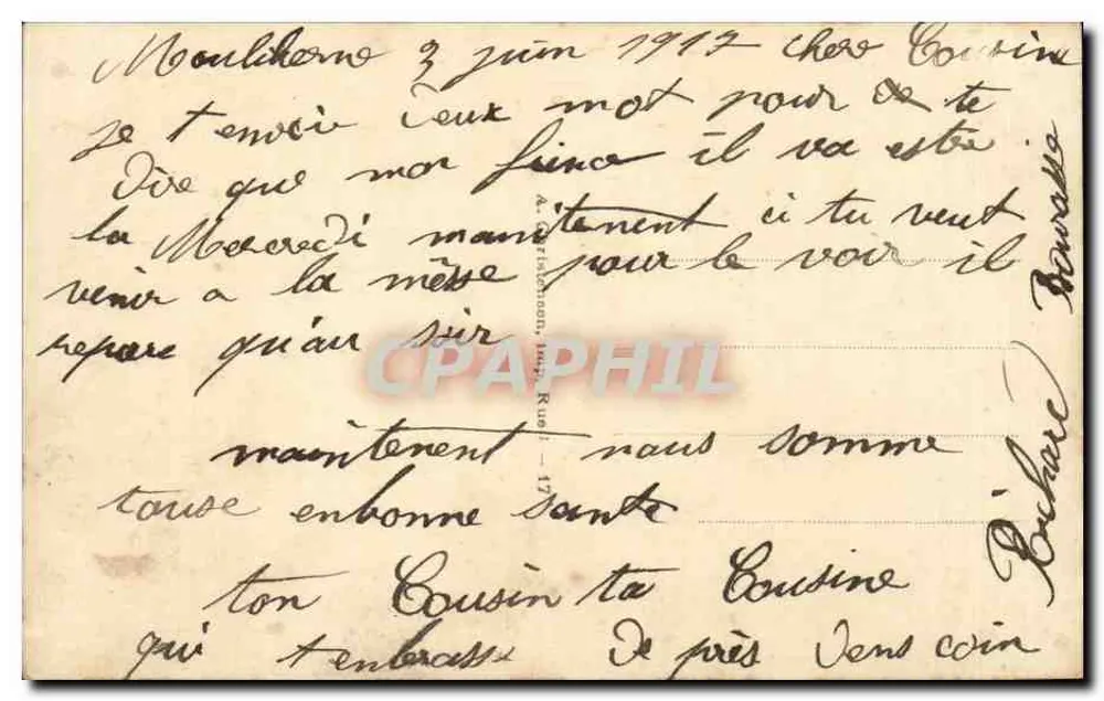 Pansies coloridas — em um cesto de rodas — editor REX n° 687 - Verso