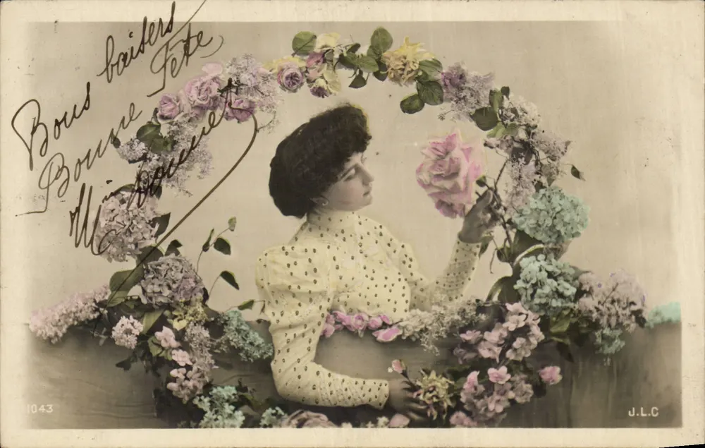 Frau umgeben von Blumen — J.L.C. n°1043 - Vorderseite