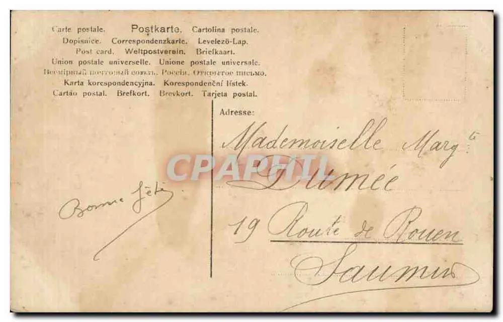 Frau mit blütenverziertem Hut — Stage Pictorial Co, Nr. 441/4 — 5¢ Briefmarke - Rückseite
